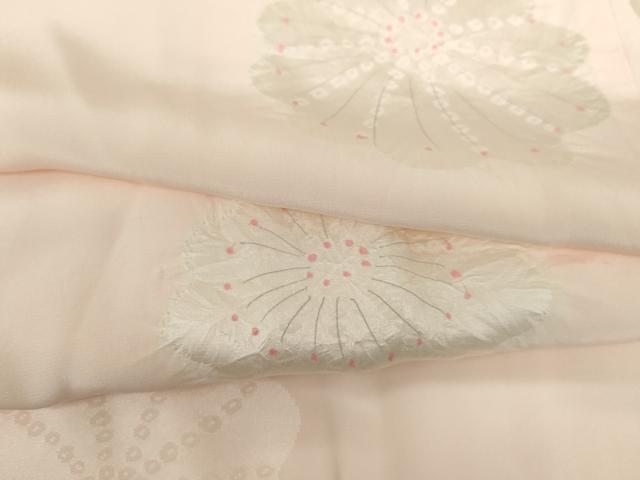 平和屋着物●長襦袢　袷　絞り　舞花文　正絹　逸品　AABK3436cs