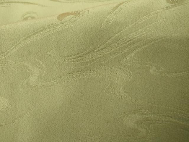 平和屋着物●上質な色無地　流水地紋　柳茶色　正絹　逸品　AABK3439cs