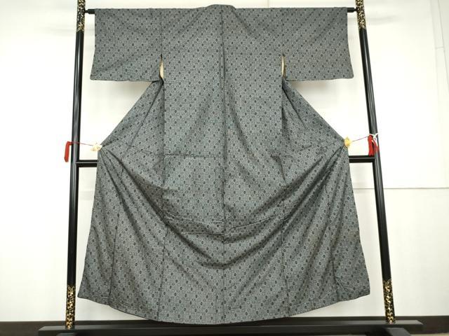 平和屋着物●本場大島紬　割込み絣　亀甲花文　正絹　逸品　AABK3443cs