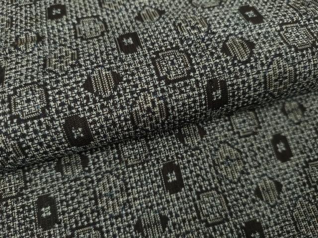 平和屋着物●本場大島紬　割込み絣　亀甲花文　正絹　逸品　AABK3443cs