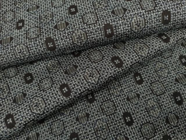 平和屋着物●本場大島紬　割込み絣　亀甲花文　正絹　逸品　AABK3443cs