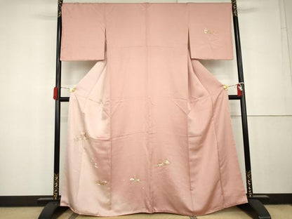 平和屋着物●訪問着　流水草花文　暈し染め　金彩　鈴乃屋扱い　正絹　逸品　AABK3451cs