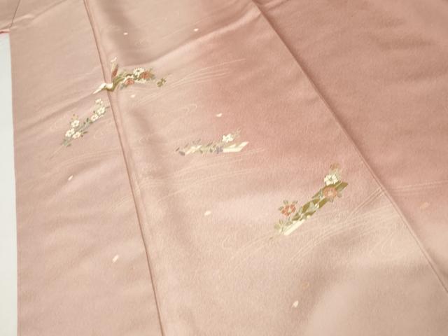 平和屋着物●訪問着　流水草花文　暈し染め　金彩　鈴乃屋扱い　正絹　逸品　AABK3451cs
