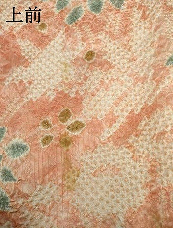 平和屋着物●上質な小紋　総絞り　草花文　正絹　逸品　AABK3452cs