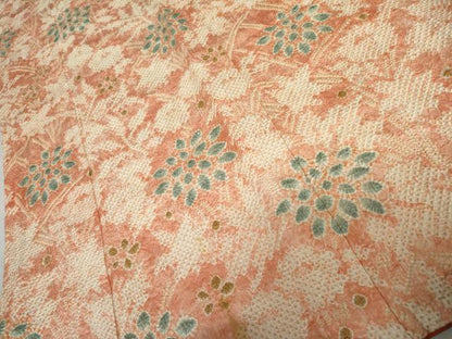 平和屋着物●上質な小紋　総絞り　草花文　正絹　逸品　AABK3452cs