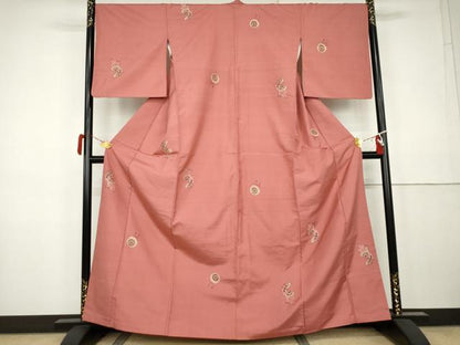 平和屋着物●京の名門・菱屋六右ェ門　紬　童子　番傘　正絹　逸品　AABK3454cs