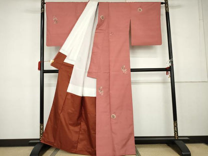 平和屋着物●京の名門・菱屋六右ェ門　紬　童子　番傘　正絹　逸品　AABK3454cs