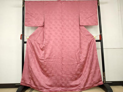 平和屋着物●江戸小紋　極小鮫小紋柄　草花地紋　正絹　逸品　AABK3457cs