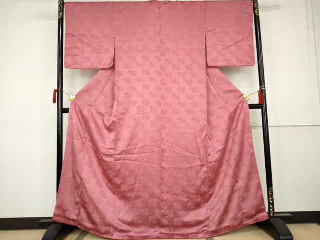 平和屋着物●江戸小紋　極小鮫小紋柄　草花地紋　正絹　逸品　AABK3457cs
