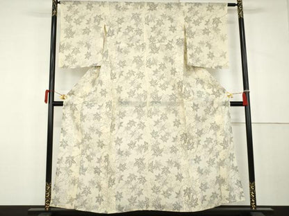 平和屋着物＊夏物　本場小千谷ちぢみ　楓　麻　逸品　AABK3459cs