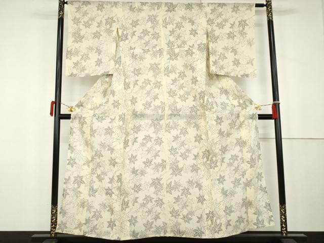 平和屋着物＊夏物　本場小千谷ちぢみ　楓　麻　逸品　AABK3459cs