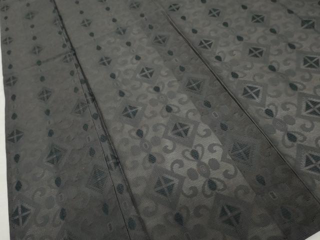 平和屋着物＊夏物　小紋　紗　幾何学菱文　正絹　逸品　AABK3461cs