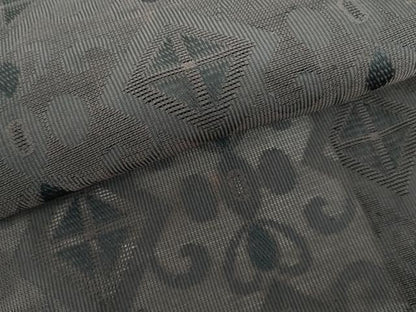 平和屋着物＊夏物　小紋　紗　幾何学菱文　正絹　逸品　AABK3461cs