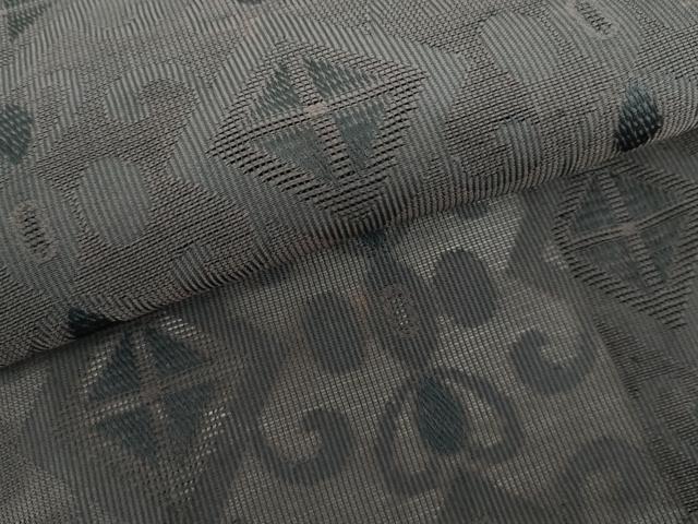 平和屋着物＊夏物　小紋　紗　幾何学菱文　正絹　逸品　AABK3461cs