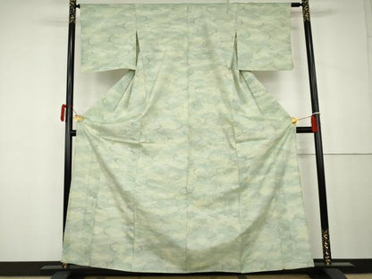 平和屋着物＊夏物　小紋　流水紋紗　正絹　逸品　AABK3462cs