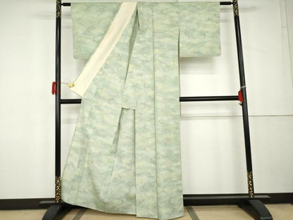 平和屋着物＊夏物　小紋　流水紋紗　正絹　逸品　AABK3462cs