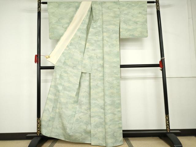 平和屋着物＊夏物　小紋　流水紋紗　正絹　逸品　AABK3462cs