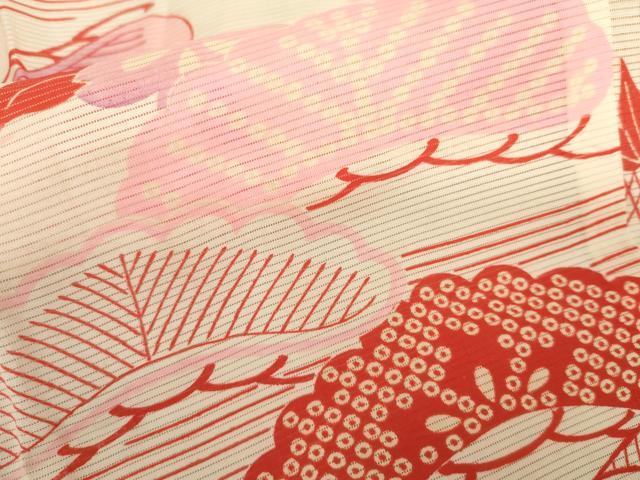 平和屋着物＊夏物　アンティーク　大正ロマン　長襦袢　絽　松竹梅文　正絹　逸品　AABK3463cs
