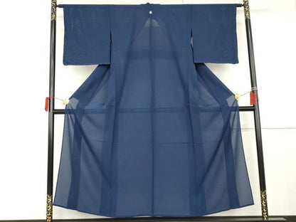 平和屋着物＊夏物　色無地　絽　瑠璃紺色　正絹　逸品　未使用　AABK3465cs