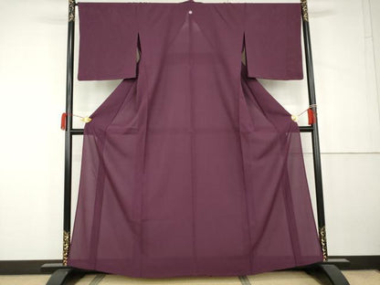 平和屋着物＊夏物　色無地　絽　暗紅色　正絹　逸品　未使用　AABK3466cs