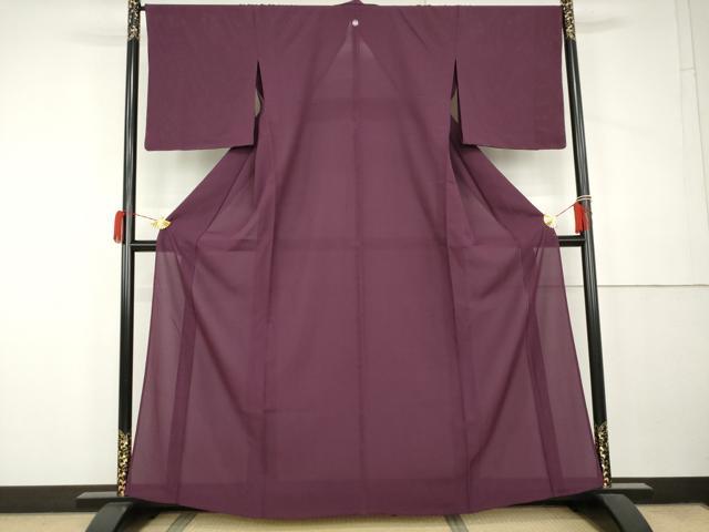 平和屋着物＊夏物　色無地　絽　暗紅色　正絹　逸品　未使用　AABK3466cs