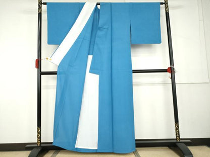 平和屋着物＊夏物　色無地　絽　天色　正絹　逸品　AABK3467cs