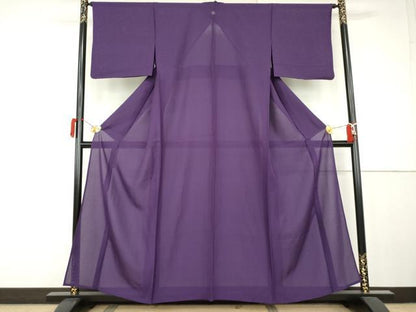 平和屋着物＊上質な色無地　霞紋紗　桑の実色　正絹　逸品　AABK3468cs