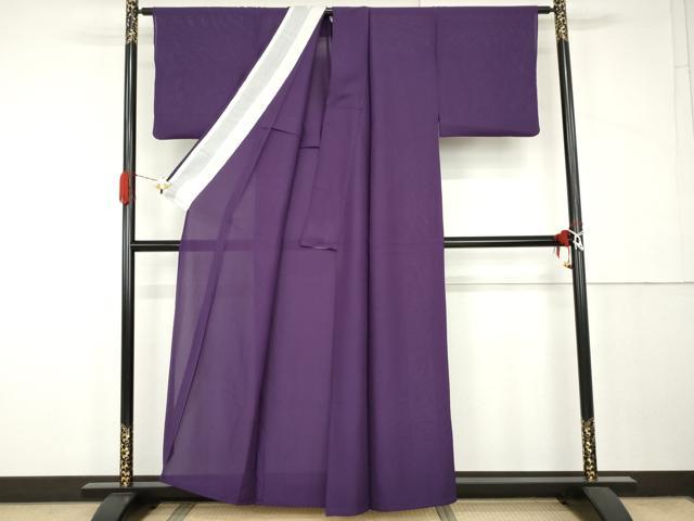 平和屋着物＊上質な色無地　霞紋紗　桑の実色　正絹　逸品　AABK3468cs