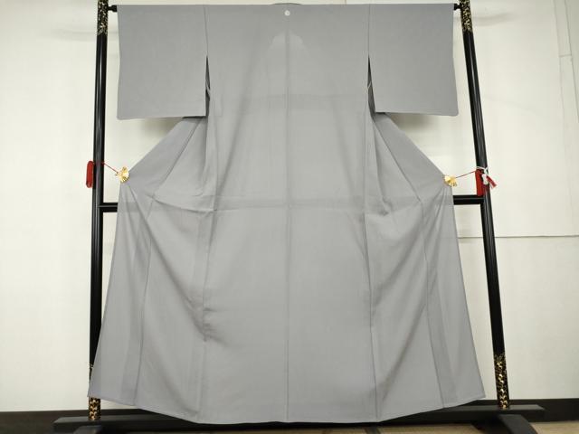 平和屋着物＊上質な色無地　絽　灰青色　正絹　逸品　AABK3469cs
