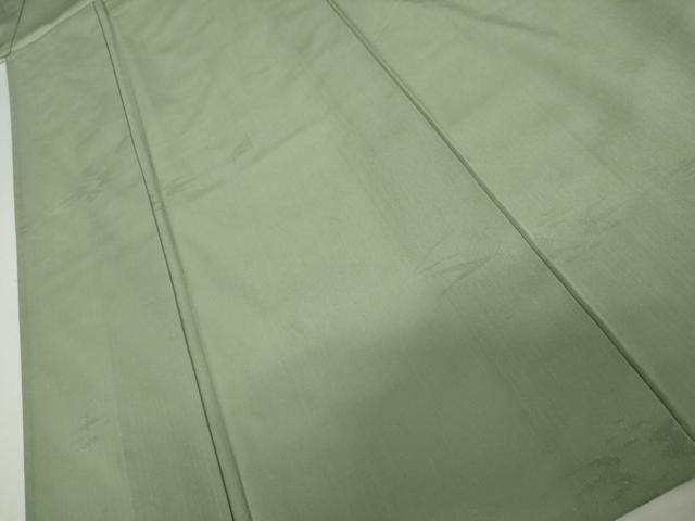 平和屋着物＊上質な色無地　琉球絣紋紗　山葵色　正絹　逸品　AABK3471cs
