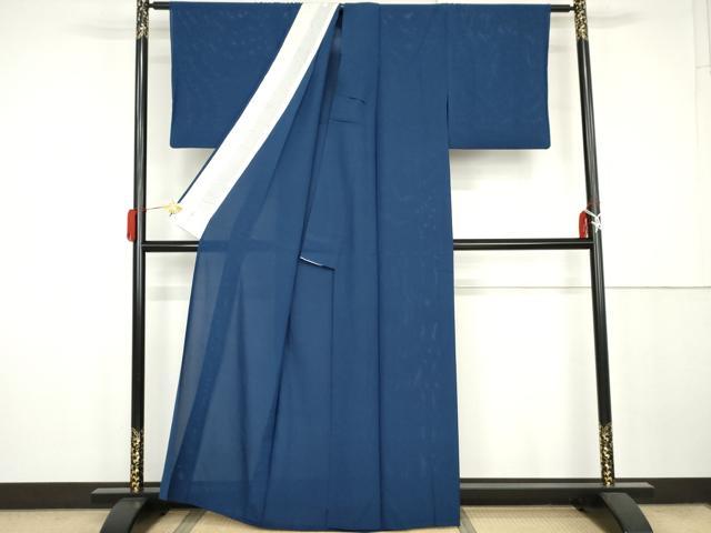 平和屋着物＊上質な色無地　絽　瑠璃紺色　正絹　逸品　AABK3472cs