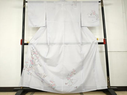 平和屋着物＊夏物　訪問着　絽　流水花鳥文　暈し染め　洗える着物　未使用　AABK3477cs