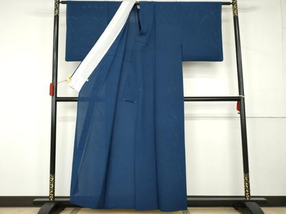 平和屋着物＊夏物　色無地　絽　瑠璃紺色　正絹　逸品　AABK3478cs