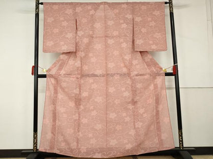 平和屋着物＊夏物　小紋　紗　花唐草文　正絹　逸品　AABK3479cs