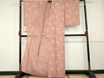 平和屋着物＊夏物　小紋　紗　花唐草文　正絹　逸品　AABK3479cs