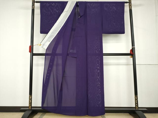 平和屋着物＊夏物　色無地　絽　桑の実色　正絹　逸品　AABK3482cs