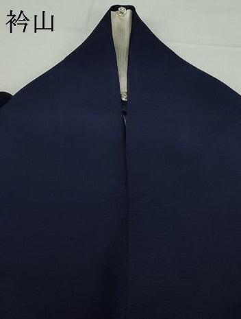 平和屋着物＊夏物　色無地　絽　鉄紺色　正絹　逸品　AABK3484cs
