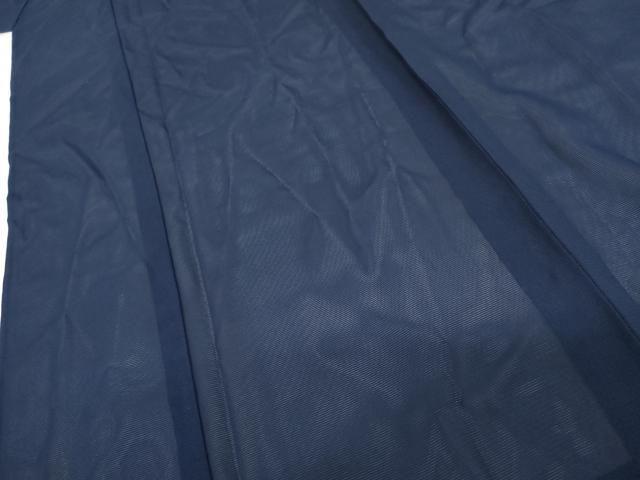 平和屋着物＊夏物　色無地　絽　鉄紺色　正絹　逸品　AABK3484cs