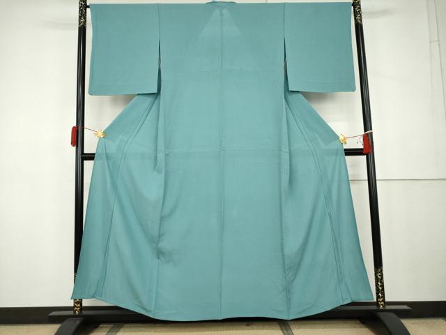 平和屋着物＊夏物　色無地　絽　新橋色　正絹　逸品　AABK3485cs