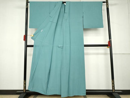 平和屋着物＊夏物　色無地　絽　新橋色　正絹　逸品　AABK3485cs