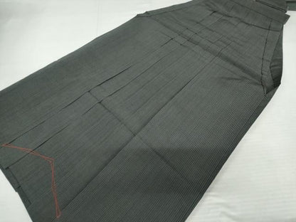 平和屋着物＊夏物　男性　行灯袴　縦絽　縞　正絹　逸品　未使用　AABK3488cs