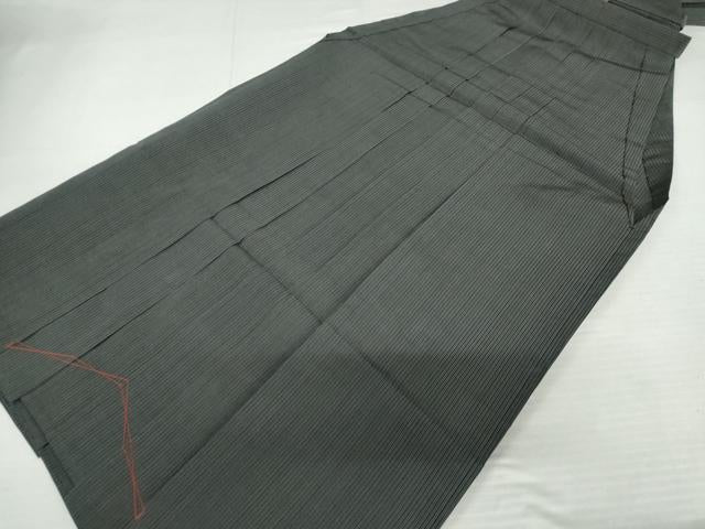 平和屋着物＊夏物　男性　行灯袴　縦絽　縞　正絹　逸品　未使用　AABK3488cs