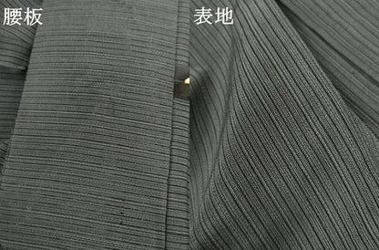 平和屋着物＊夏物　男性　行灯袴　縦絽　縞　正絹　逸品　AABK3490cs