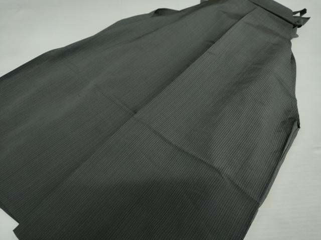 平和屋着物＊夏物　男性　行灯袴　縦絽　縞　正絹　逸品　AABK3490cs