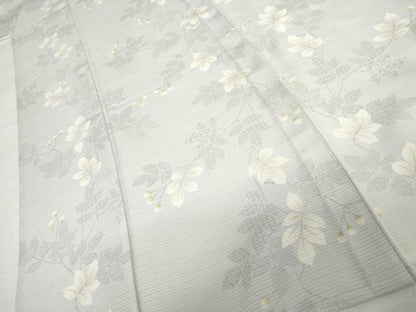 平和屋着物＊夏物　小紋　絽　南天枝葉文　正絹　逸品　AABK3494cs