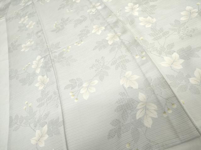 平和屋着物＊夏物　小紋　絽　南天枝葉文　正絹　逸品　AABK3494cs