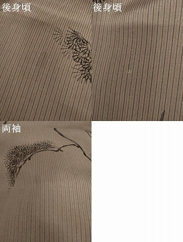 平和屋着物＊夏物　小紋　紗　手描き　枝松　正絹　逸品　AABK3495cs