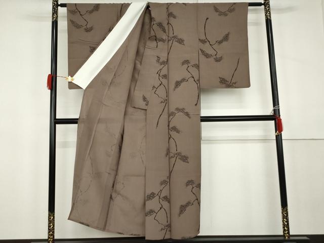 平和屋着物＊夏物　小紋　紗　手描き　枝松　正絹　逸品　AABK3495cs