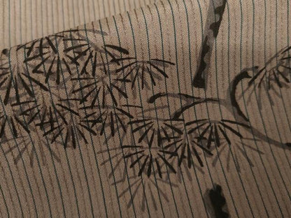 平和屋着物＊夏物　小紋　紗　手描き　枝松　正絹　逸品　AABK3495cs