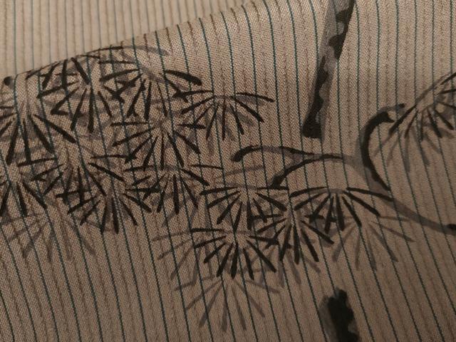 平和屋着物＊夏物　小紋　紗　手描き　枝松　正絹　逸品　AABK3495cs